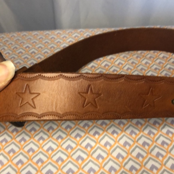 LINEA PELLE brown genuine leather women’s belt with metal studs. Size Medium. - Picture 11 of 12